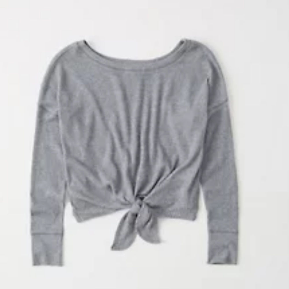 A&F soft & cozy tie front shirt